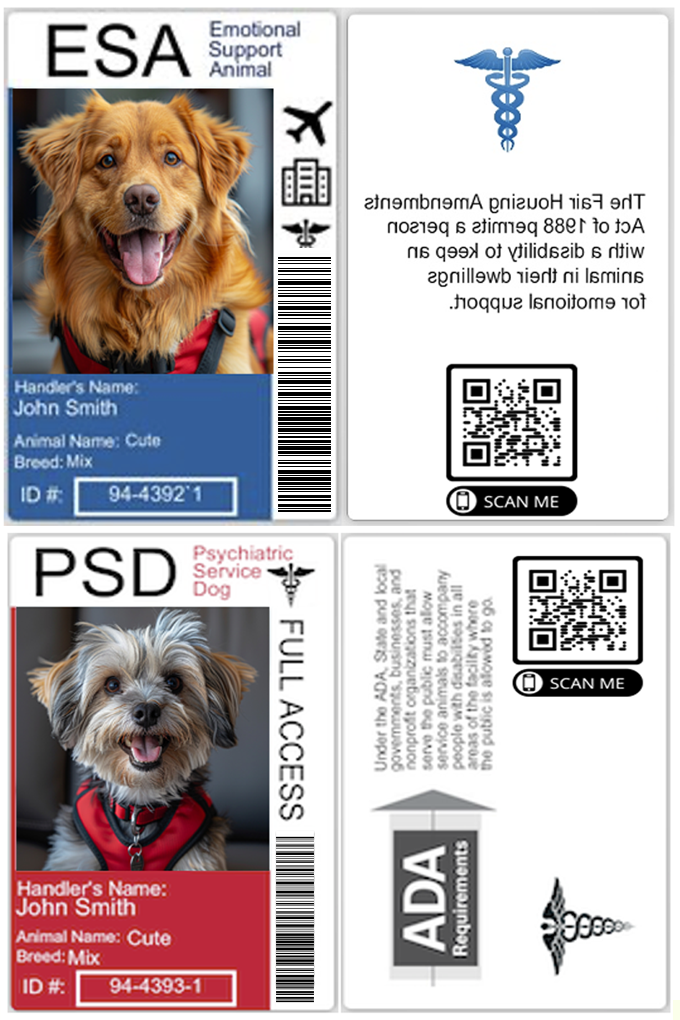 Emotional support animal ID - Esa ID - Esa pet registry